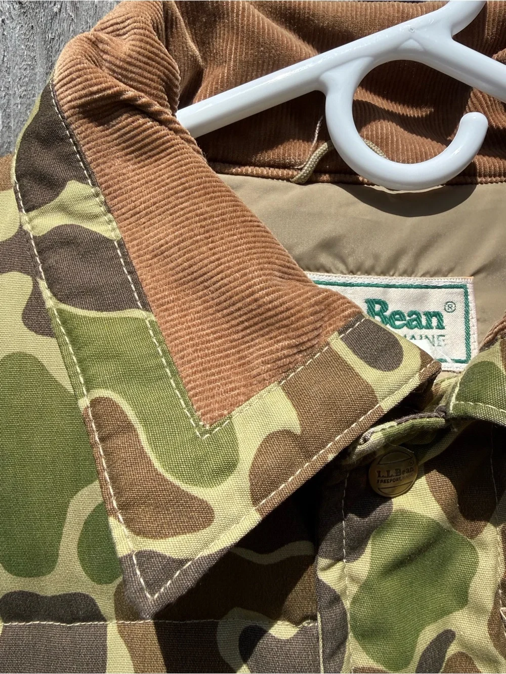 LL Bean men’s vintage camouflage goose down jacket large - Picture 3 of 12